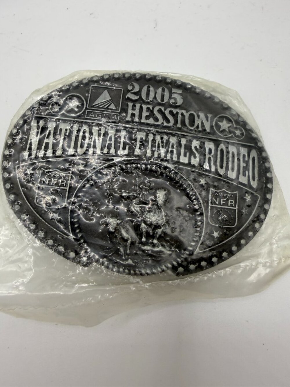 Vintage 2005 Hesston National Finals Rodeo Belt Buckle